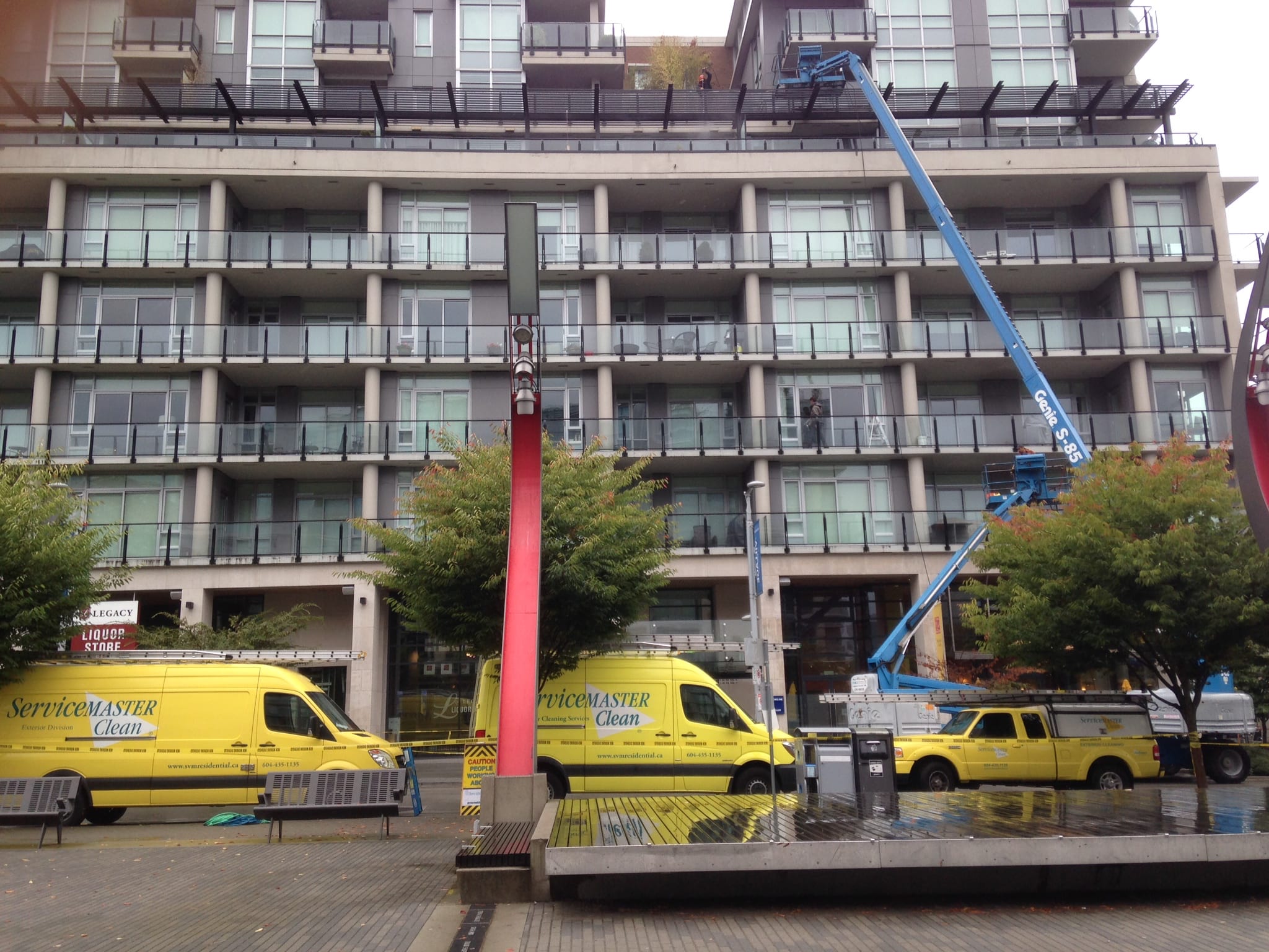 Athletes Village Vehicles Out Front